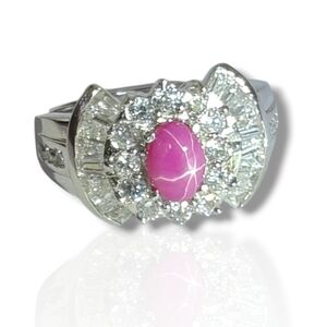 Pink Gemstone Halo Cocktail Ring - Women Jewelry